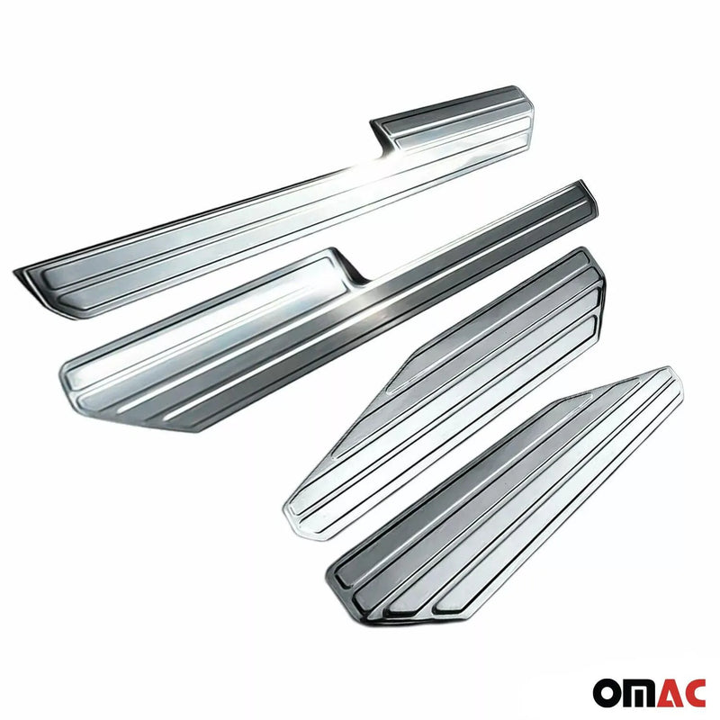 Door Sill Scuff Plate Scratch Protector for VW Amarok 2010-2020 Steel 4 Pcs - OMAC USA