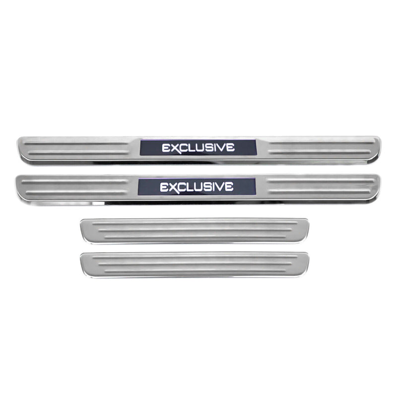 2006-2019 Mercedes B Class W245 W246 Door Sill Scuff Plate Illuminated Exclusive Steel Silver 4Pcs