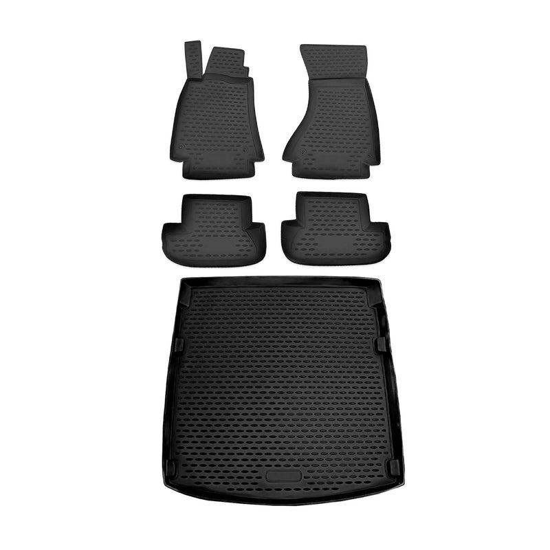 2008-2017 Audi A5 A5 Quattro Coupe Floor Mats & Cargo Liner Full Set All Weather Black