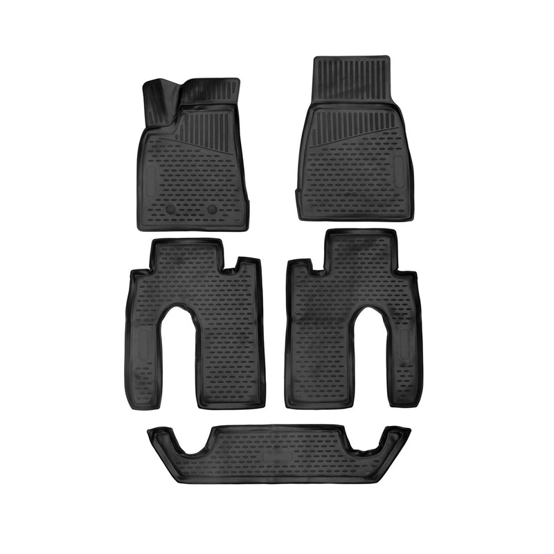 2016-2020 Tesla Model X Floor Mats Liners Full Set All Weather Black