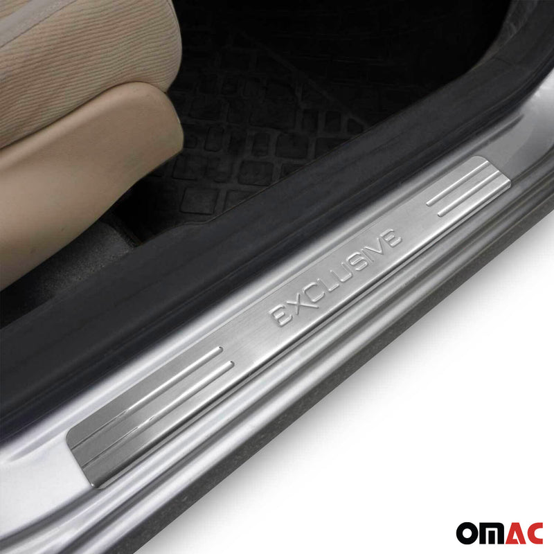 2001-2007 Ford Escape Door Sill Scuff Plate Scratch Protector Exclusive Steel Silver 4Pcs