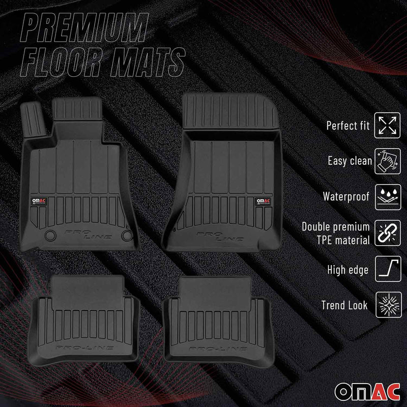 2010-2018 Mercedes CLS Class X218 Premium Floor Mats Liners Full Set All Weather Heavy Duty Black