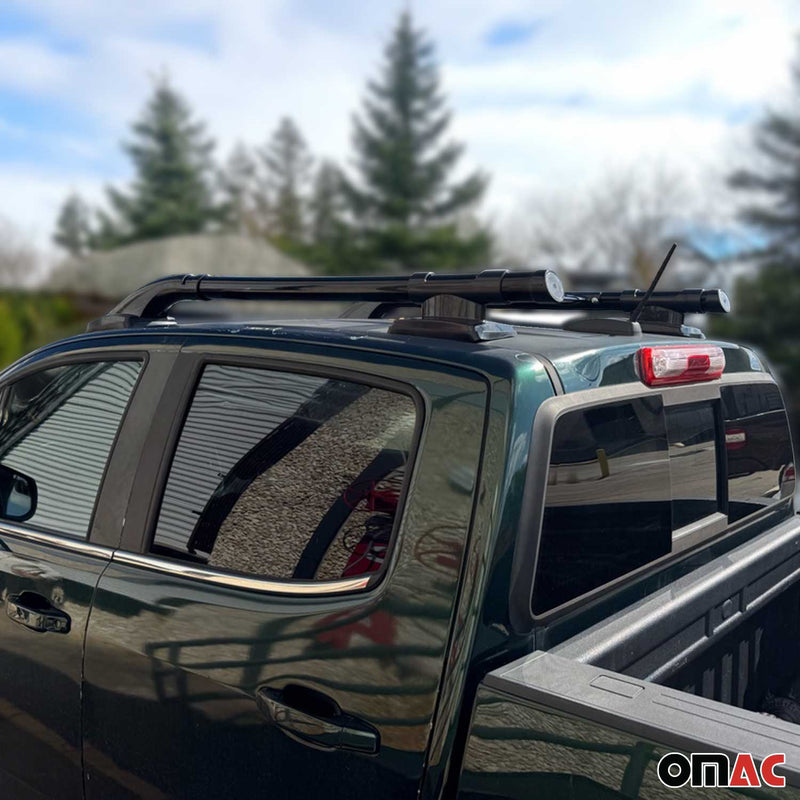 2023-2025 Chevrolet Colorado III Top Roof Rack Side Rails Black Alu 4Pcs