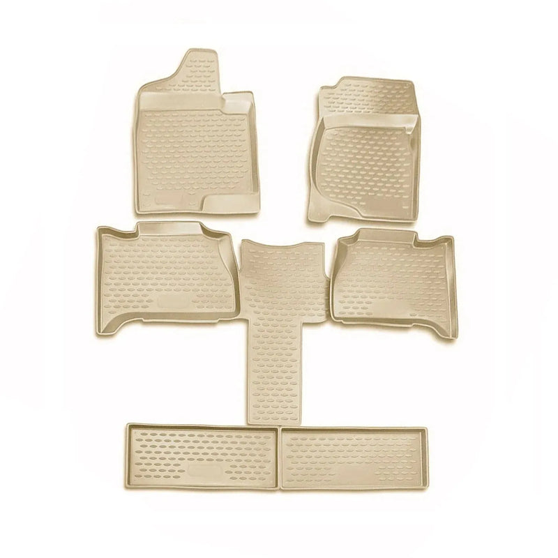 2007-2014 GMC Yukon XL Floor Mats Liners Full Set All Weather Beige