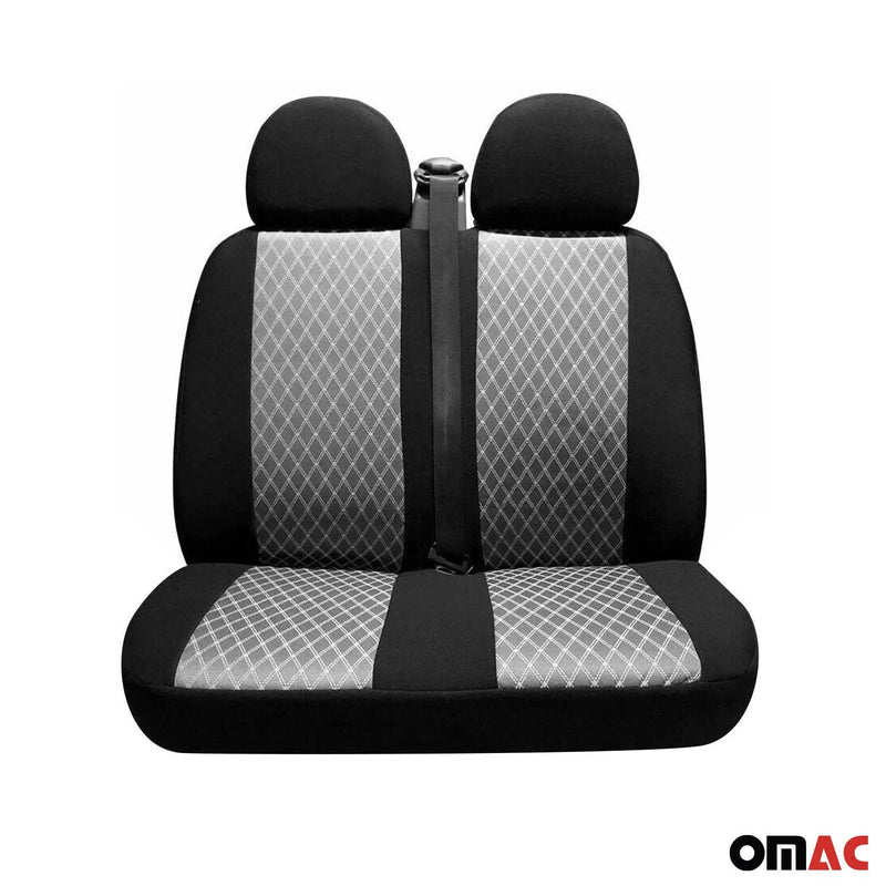 2014-2024 RAM Promaster Front Car Seat Covers Protector Grey & Black 2+1 Set