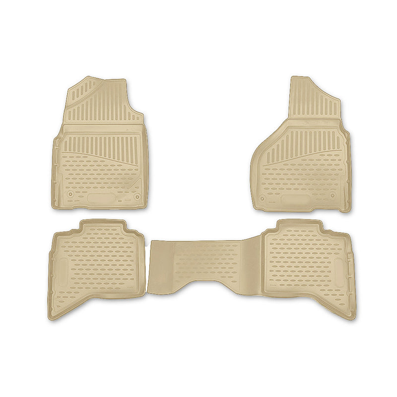 2012-2018 Dodge Ram Quad Cab Floor Mats Liners Full Set All Weather Beige