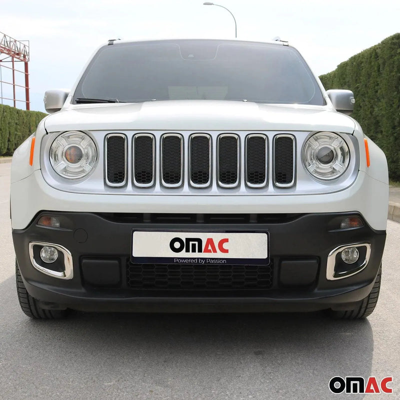 Fog Light Lamp Bezel Cover for Jeep Renegade 2015-2018 Steel Silver 2 Pcs - OMAC USA