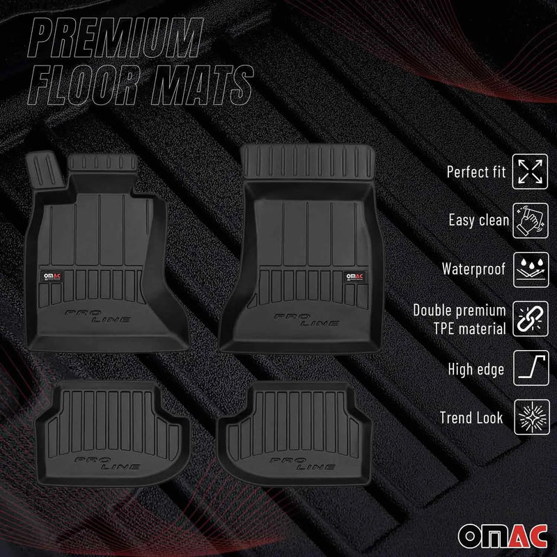 2010-2013 BMW 5 Series F10 F11 4WD xDrive Premium Floor Mats Liners Full Set All Weather Heavy Duty Black