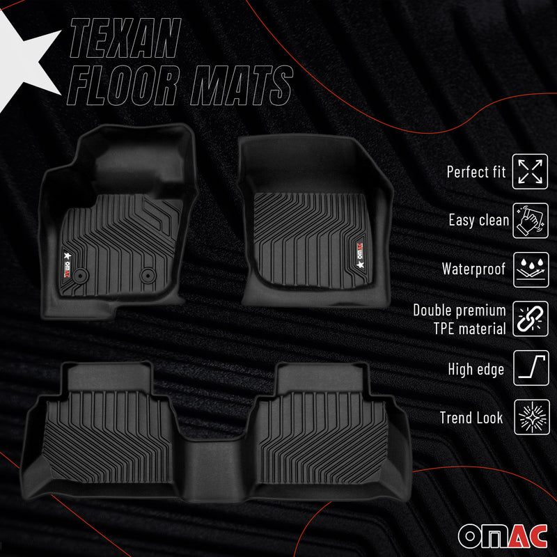 2017-2020 Lincoln MKZ Premium Floor Mats Liners First and Second Row Set Black