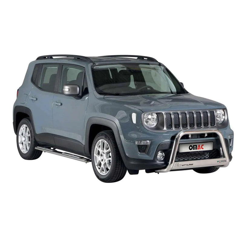 Bull Bar Push Front Bumper Grille for Jeep Renegade 2019-2024 Silver 1 Pc