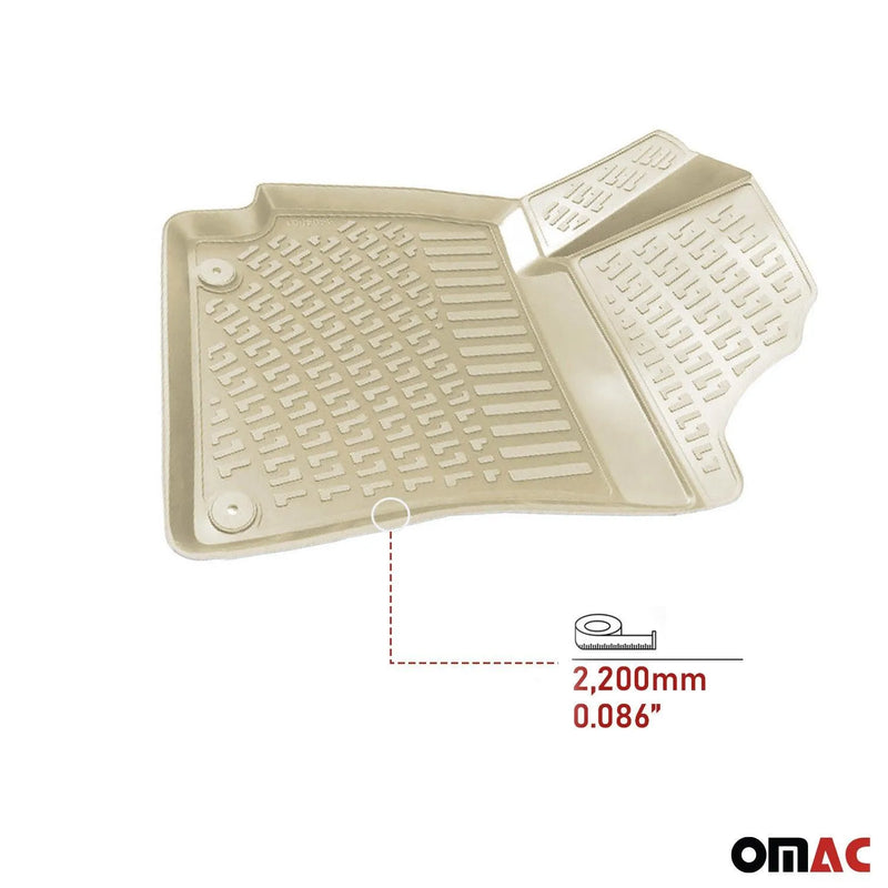 2020-2024 Toyota Corolla Sedan Floor Mats Liners Full Set All Weather Beige