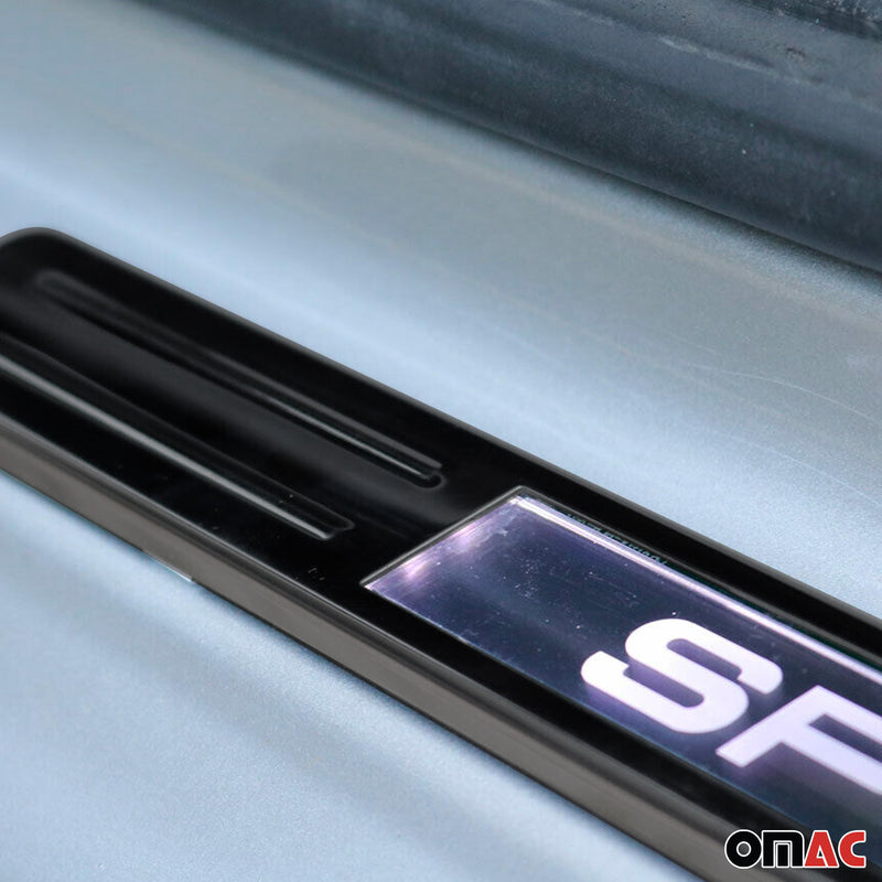 RAM Door Sill Scuff Plate Illuminated Sport Steel Dark 4 Pcs