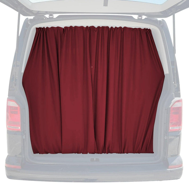 Ford Transit Trunk Tailgate Curtain Red 2 Privacy Curtains