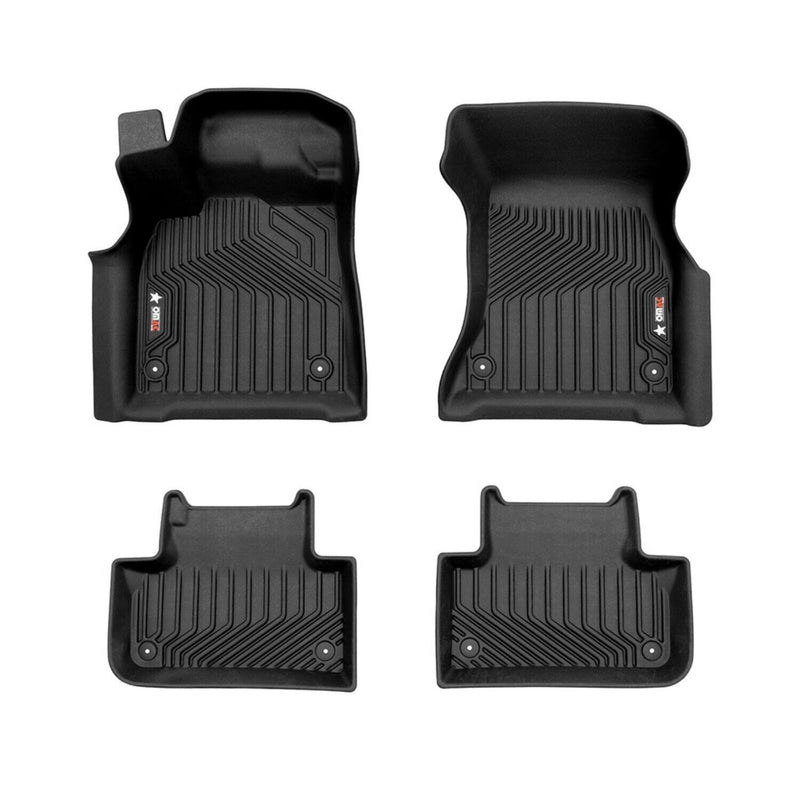 2018-2024 Audi Q5 Premium Floor Mats Liners First and Second Row Set Black