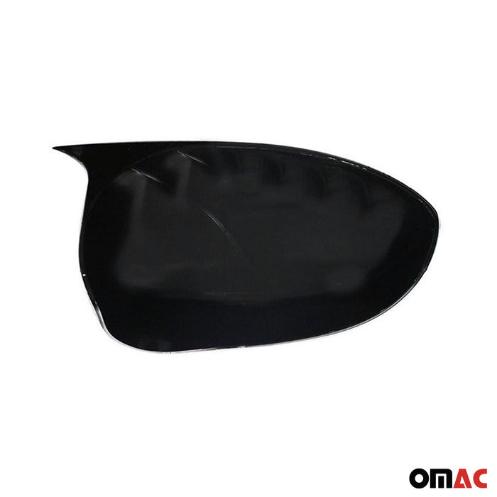 Side Mirror Cover Caps Fits Fiat 500 2012-2019 Piano Black 2 Pcs