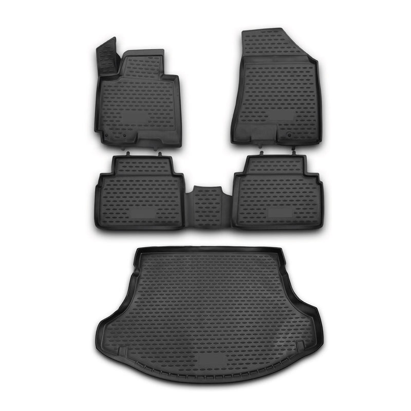 2010-2016 Kia Sportage Floor Mats & Cargo Liner Full Set All Weather Black