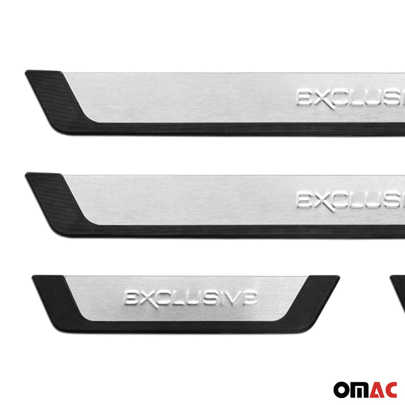 Alfa Romeo Giulia Door Sill Scuff Plate Scratch Protector Exclusive Brushed Steel 4Pcs