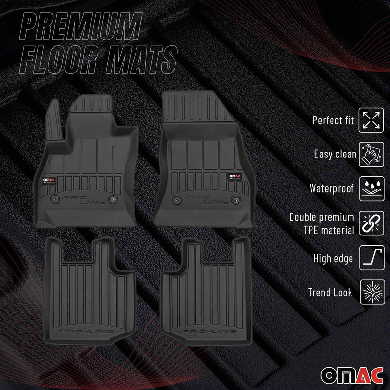 2014-2020 Fiat 500L Premium Floor Mats Liners Full Set All Weather Heavy Duty