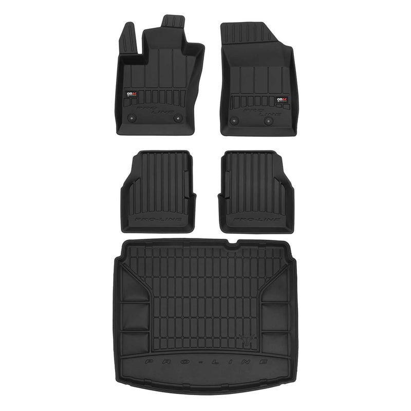 2017-2024 Jeep Compass Premium Floor Mats & Cargo Liner Full Set All Weather Heavy Duty Black