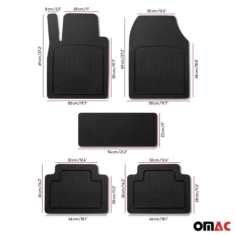 Semi-Custom fit Floor Mats Liner All Weather for Audi 3D Black Waterproof 5Pcs