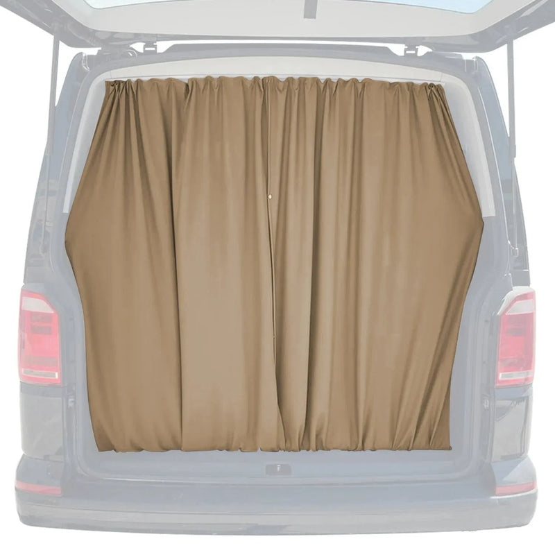 Mercedes Sprinter Trunk Tailgate Curtain Beige 2 Privacy Curtains