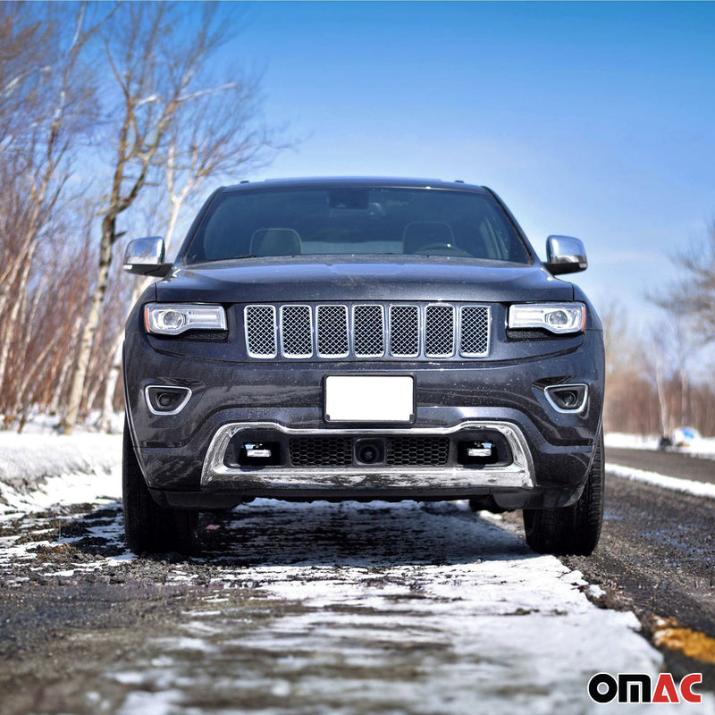 2014-2016 Jeep Grand Cherokee Mesh Chrome Grille Overlay 7 Pcs