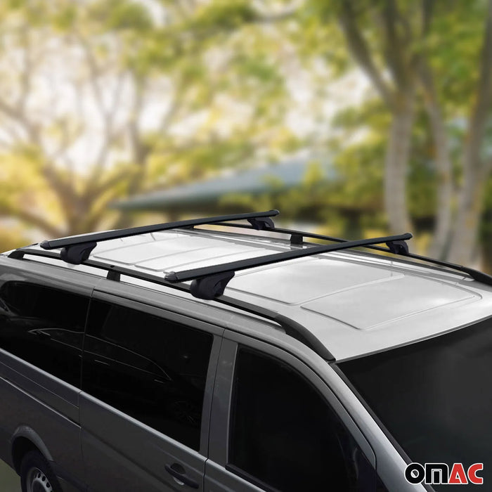 Roof Racks Roof Rack Rail Set for Mercedes Vito W639 LWB 2003-2014 Alu Black 4x