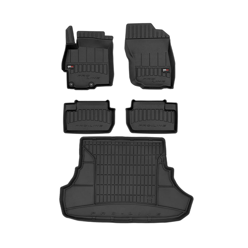 2008-2017 Mitsubishi Lancer Sedan Premium Floor Mats & Cargo Liner Full Set All Weather Heavy Duty Black