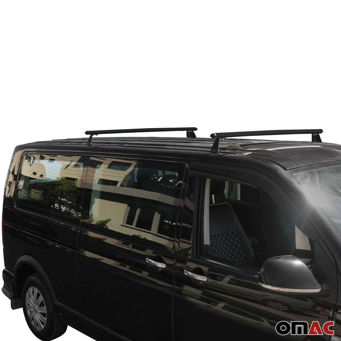 Trunk Bed Carrier Roof Racks Cross Bars for Nissan NV200 2013-2021 Alu Black 2x