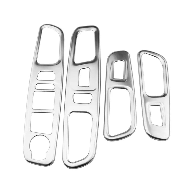 Windows Button Cover Trim for Jeep Renegade 2015-2024 Chrome ABS Silver 4 Pcs