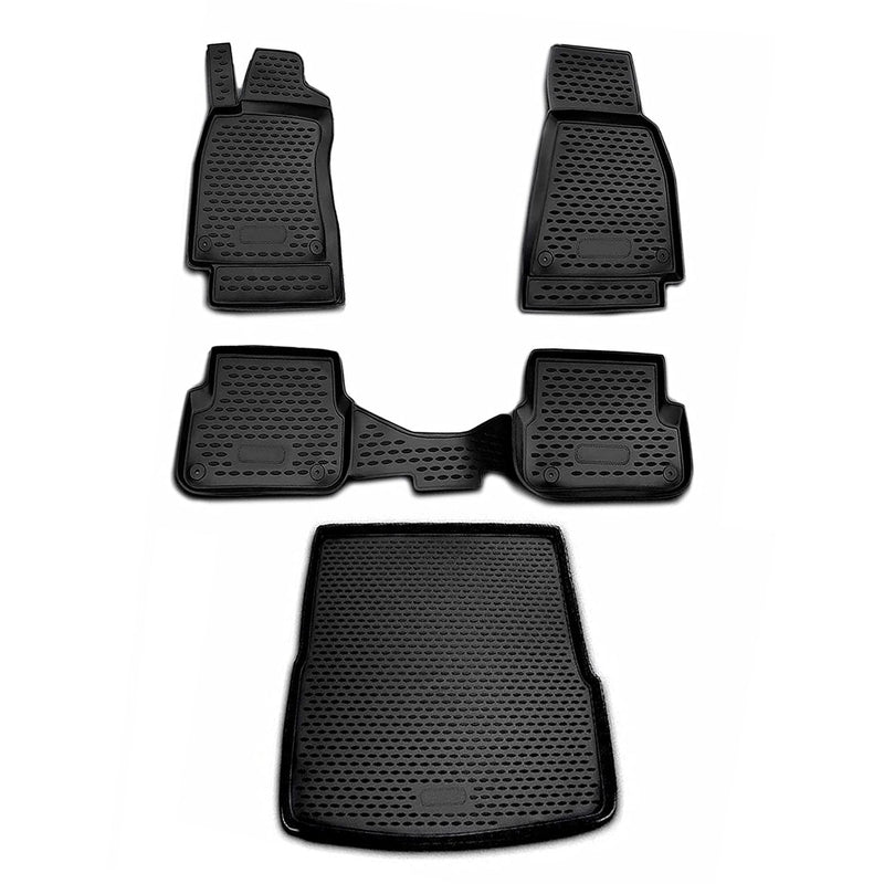 2008-2011 Audi A6 Avant Allroad Floor Mats & Cargo Liner Full Set All Weather Black