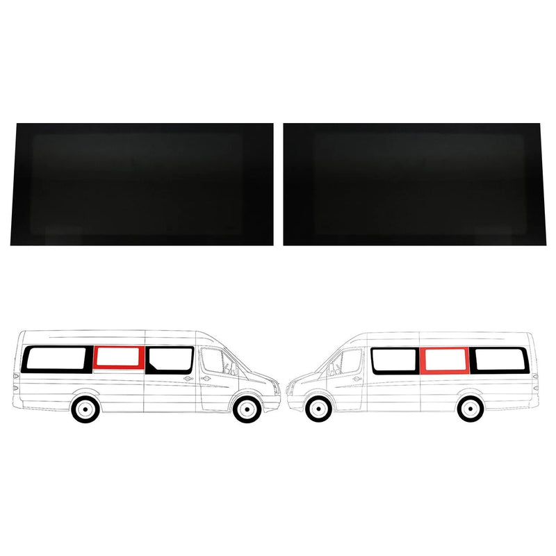 2006-2018 Mercedes Sprinter W906 Window Glass Mid Right & Left Side Set L3 L4