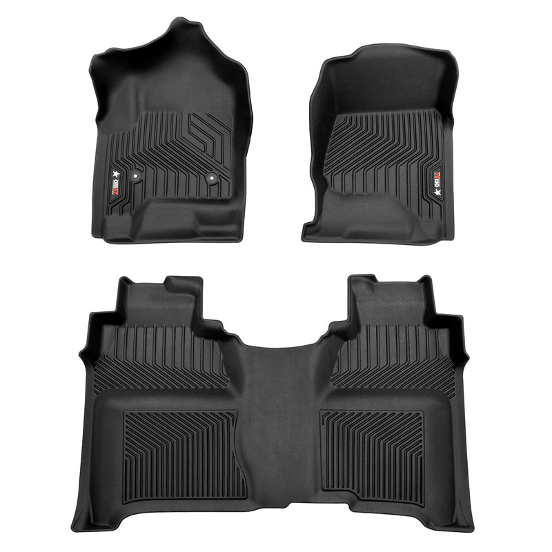 2015-2019 Chevrolet Silverado 1500 CrewCab 2014-2018 / 2500HD 3500HD CrewCab Premium Floor Mats Liners First and Second Row Set