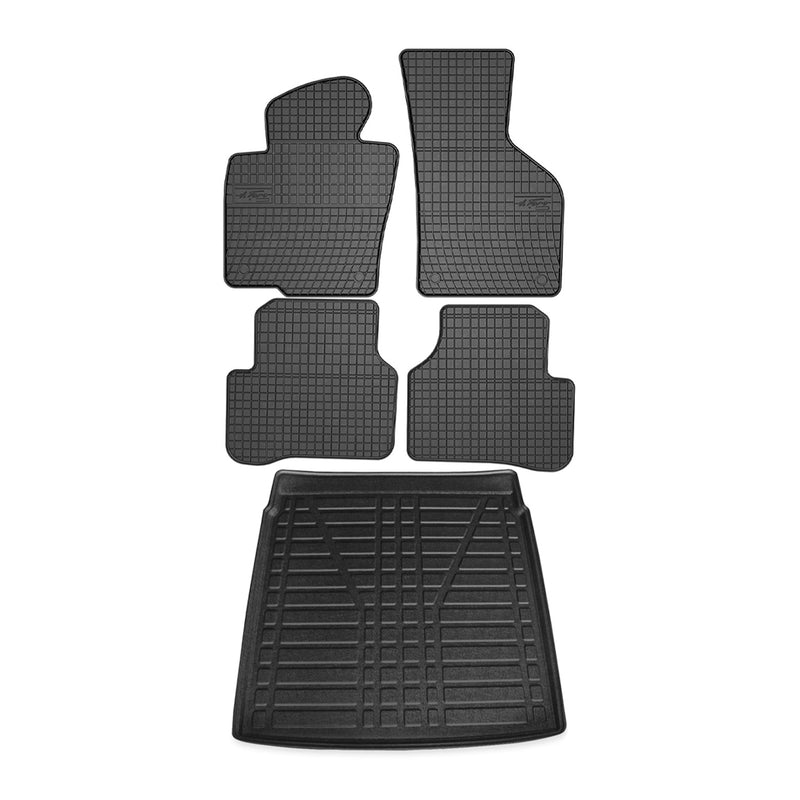 2006-2010 VW Passat B6 Floor Mats & Cargo Liner Full Set All Weather Black