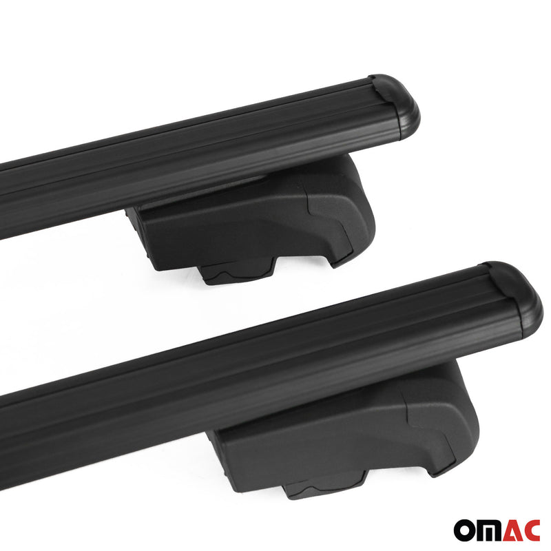 Roof Rack Flush Rail Cross Bars Carrier Anti-Theft Lockable 42" 2 Pcs Black