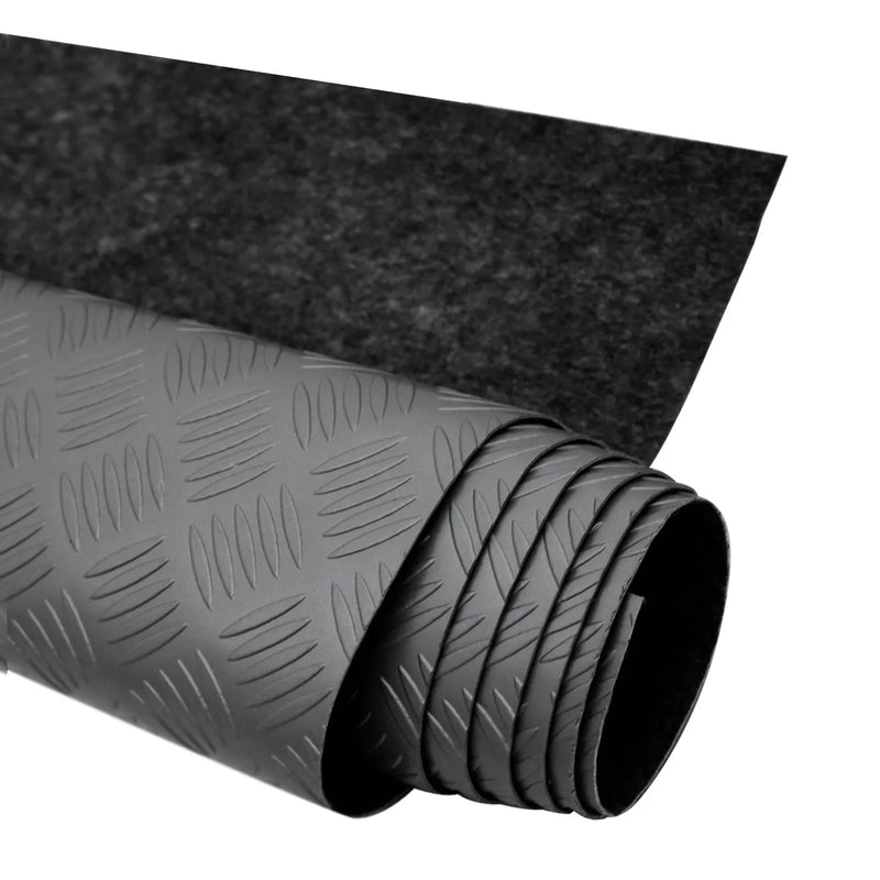 Rubber Truck Bed Liner Trunk Mat Floor Liner Alu. Look Chequered Black 118"x79"