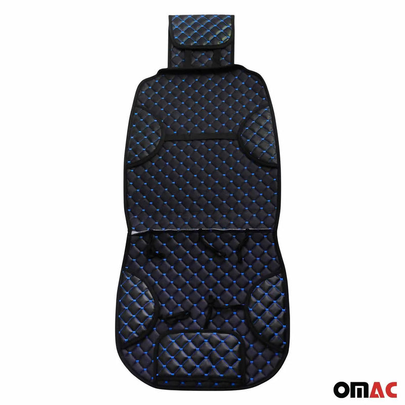 Toyota 4Runner Leather Breathable Front Seat Cover Pads Black Blue 1Pc