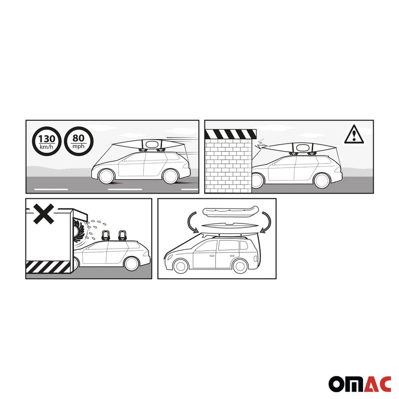 Menabo Clamby 2 Kayak Carrier Niagara Roof Rack Fixing Kit