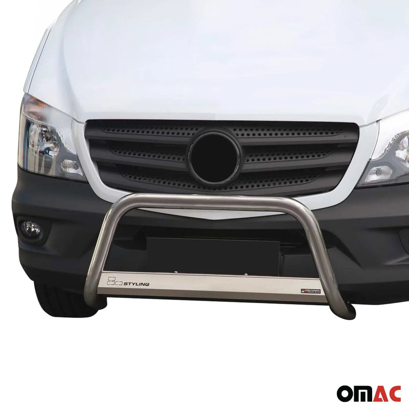 2014-2018 Mercedes Sprinter W906 Bull Bar Push Front Bumper Grille Silver