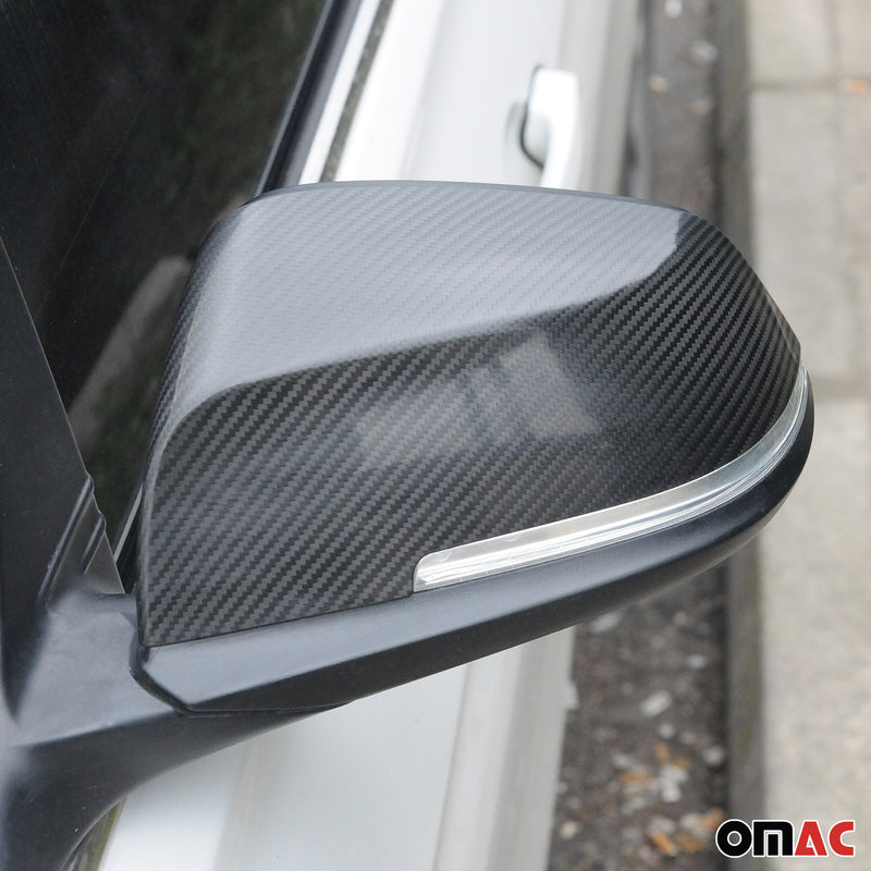 2012-2019 BMW 3 Series F30 Sedan Side Mirror Cover Caps Carbon Fiber Black 2Pcs