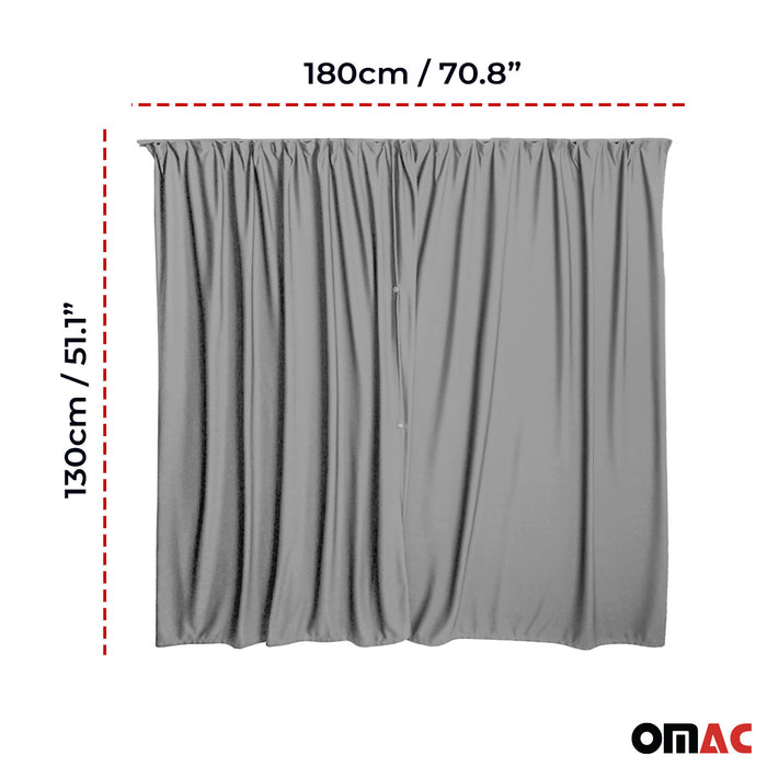 Trunk Tailgate Curtains for GMC Savana Gray 2 Privacy Curtains