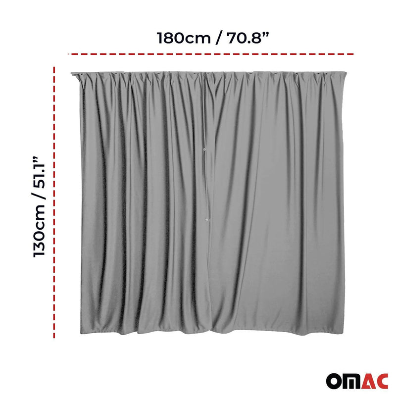 GMC Savana Trunk Tailgate Curtains Gray 2 Privacy Curtains