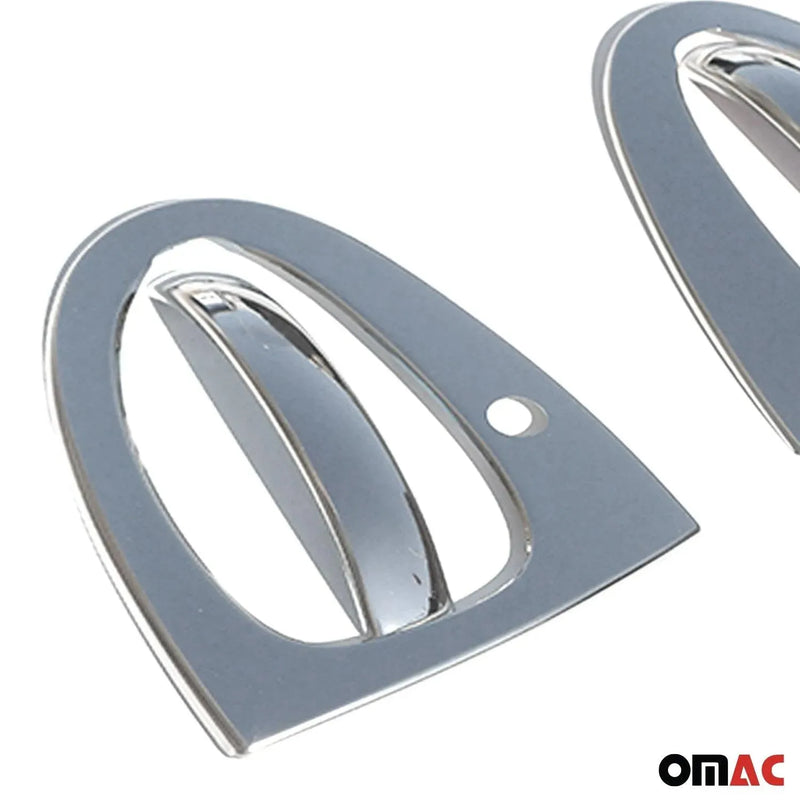 Car Door Handle Cover Protector for Smart ForTwo 2007-2015 Steel Chrome 4 Pcs - OMAC USA