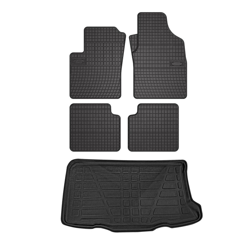 2012-2019 Fiat 500 Floor Mats & Cargo Liner Full Set All Weather Black