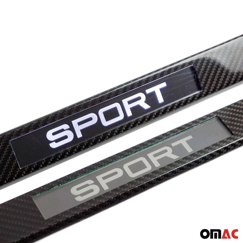 BMW 1 Series Door Sill Scuff Plate Illuminated Carbon Fiber Black 2Pcs