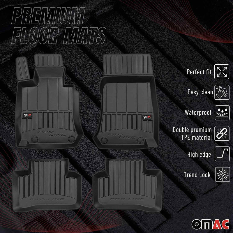 2016-2022 Mercedes GLC Class X253 C253 Premium Floor Mats Liners Full Set All Weather Heavy Duty Black