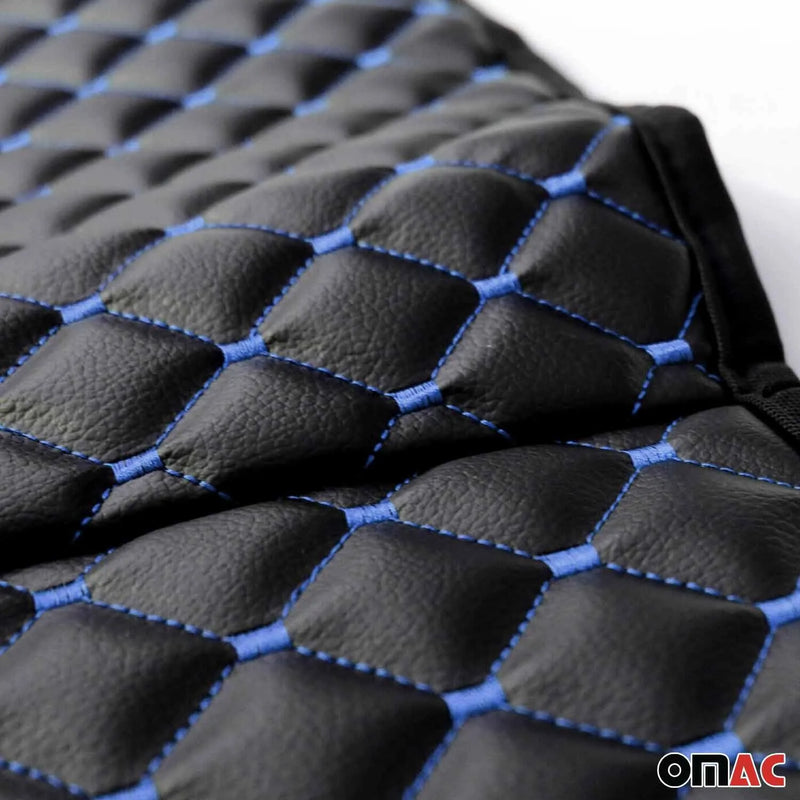 Car Seat Cover Black with Blue Breathable Cushion PU Leather Pad Therapeutic