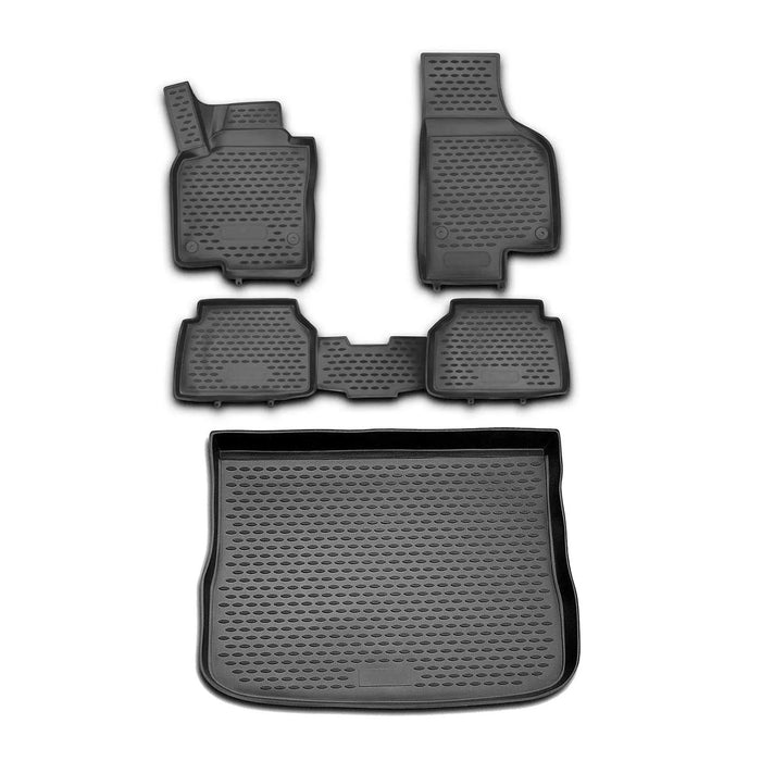 Custom Floor Mats & Cargo Liners for VW Tiguan 2009-2017 Rubber TPE Black 5Pcs