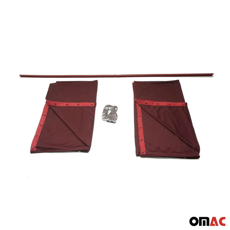 GMC Savana Trunk Tailgate Curtains Red 2 Privacy Curtains