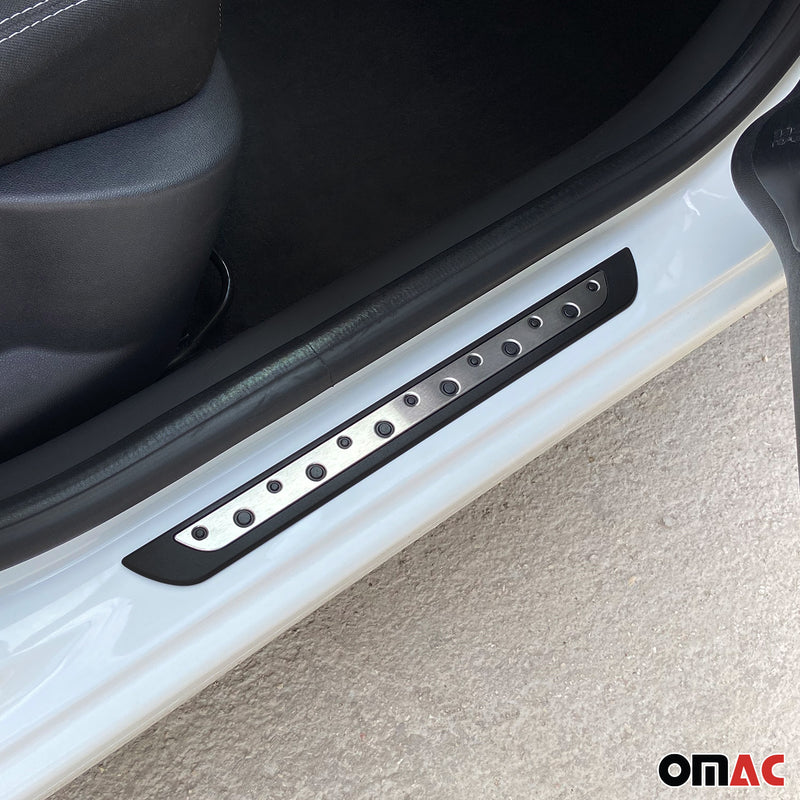 GMC Sierra Door Sill Scuff Plate Scratch Protector Steel Silver 4 Pcs